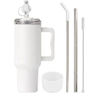 FloweryOcean 1200ml 40oz Auslaufsicherer Thermobecher, Doppelwandiger Vakuum Edelstahl Trinkbecher für Heißer und Kalter