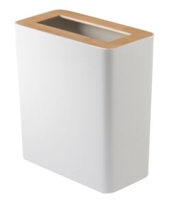 Yamazaki RIN Mülleimer 10L Minimalistisches Design Stahl/Holz 28x15x30cm