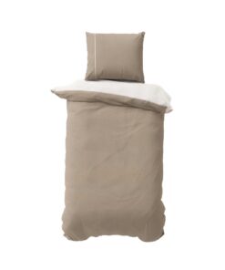 Bettwäsche 135x200 Baumwolle Ganzjahres Sets Cappuccino/Natur OEKO-TEX Bettwäsche 135x200 Baumwolle Doubleface Wendebett