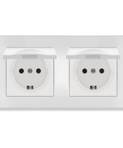 BSEED Wasserdichte Doppelsteckdose für Unterputz - Weiß - 152 mm BSEED Schuko Steckdose für Wandinstallation - Weiß - 15