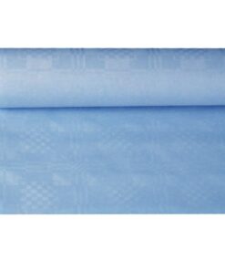 Papstar Hellblau Damastgeprägte Papiertischtuch 8m x 1,2m für Festtagsessen und Empfänge