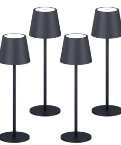 K-Bright Dimmbare Akku Tischlampe, Anthrazit | K-Bright Wiederaufladbare LED Tischlampe, USB-C | K-Bright IP54 Wasserdi