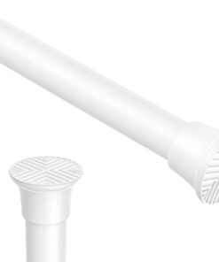 Verstellbare Gardinenstange ohne Bohren 76-200 cm Teleskopstange für Badezimmer & Küche - Weiß