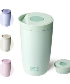 Thermobecher für Kaffee oder Tee Isolierbecher Easy Quick-Press-Verschluss Grüne Travel Tasse (350ml)