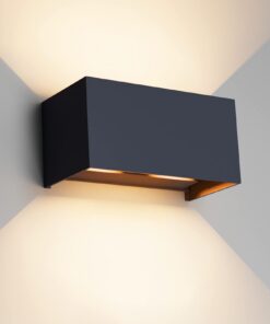 Klighten 24W LED Wandleuchte, Warmweiß, IP65, Außen-/Innenverwendung, Bewegliche Abstrahlwinkel-Einstellung, Anthrazit