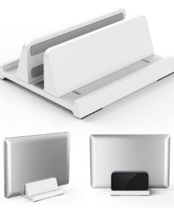 Verständlichester 3-in-1 Vertikaler Laptop Ständer für MacBook/Surface/Galaxy/HP/Dell/Chrome Book/ Tablets, Weiß | Plat
