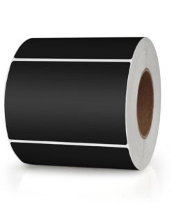 Schwarzer Rechteckiger Aufkleber 76x50MM Farbkodierung Selfklebe Etiketten Rollen Einweg 500 Stück