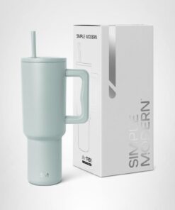 Simple Modern Thermobecher Trek 1180ml | Isolierter Strohhalm und Griff | Geschenke für Frauen und Männer | Eiskaffee-Re