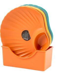 8er Set Muschelform Snack-Tabletts mit Boden - Geteilt für Chips & Dip, Obst, Snacks & Party