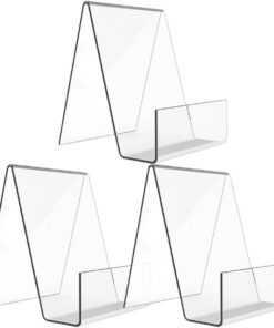 HYTROVE Stable Acryl Buchständer für Büro - Transparent für Büchersortierung und Präsentation 3 Stück