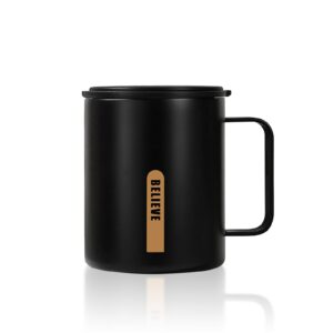 Boziee Thermobecher 316 Edelstahl doppelwandig Schwarz BPA-Frei heiß/kalt Büro & Zuhause Ideal Isolation