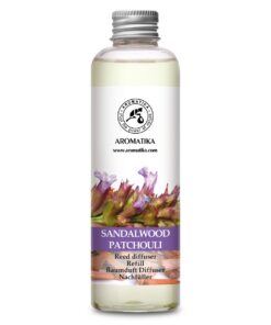 Raumduft Diffuser Nachfüller Sandelholz und Patchouli 200ml - Fresh Aroma mit ätherischem Patchouli Öl - Raumbeduftung f