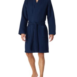 Schiesser Herren Bademantel Waffelpiqué-Optik - Luxuriöse Comfort-Badetextilien für den Hausgebrauch --langweile Dich ni