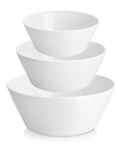 MALACASA Serie REG Porzellan Salatschüssel Set Weiß 3er Pack MALACASA Serie REG Porzellan Suppenschälchen Set Weiß 3er