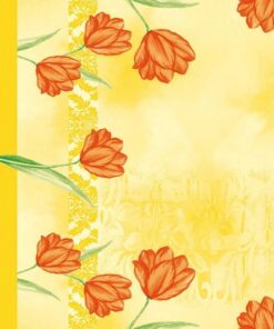 Tischdecken aus Airlaid Floral Sally Tulpen, one-use Mitteldecken 80x80 cm für Gastronomie, 20stück gelb