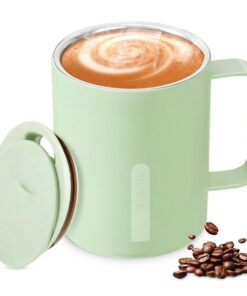 Thermobecher 400ML Kaffeebecher zu Go mit Doppelwand-Vakuumschutz (Grün)