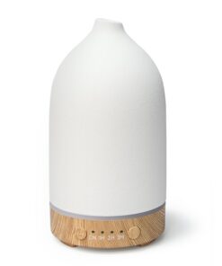 SALUBRITO Weiß Keramik Aroma Diffuser für Frauen mit Ultraschall Technologie aus BPA Frei Materialien