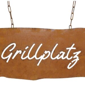 Schild Spruchtafel Edelrost zum hängen (Grillplatz)