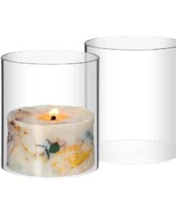 Housoutil Glaszylinder Ohne Boden Für Romantische Tischdekoration Und Heimkerzen - Hurrikan Kerzenhalter (9*10cm) Hous