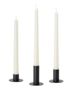 Schwarzer Kerzenständer Satz 3PCS dekorative Metall-Kerzenhalter Kegelkerzen abgestufte Höhen für Wohnzimmer und Party