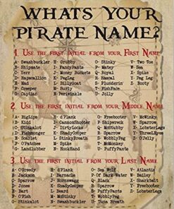 [Piraten Name Poster] + [Metall] + [Zinn Zeichen] + [8x12 Zoll] + [Use-Case: Zimmer Ausstattung] + [Sell-Point: Echte Zi