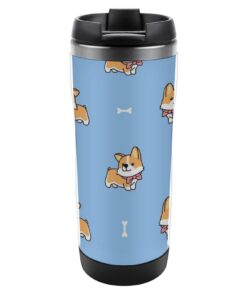 Thermobecher Edelstahl Welsh Corgi Reisebecher 380 ml | Niedlicher Welsh Corgi Dog Thermobecher 380 ml | Rutschfester T