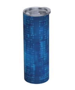 YXDVPALNE Programmierer Binärcode Blau Wasserflasche Isolierte Edelstahl Becher Vakuum Tumbler 20 Unzen