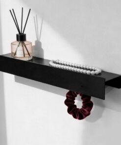 ZoZoMaiy Schlüsselbrett mit Ablage Schwarz Modern Schlüsselhalter für Flur mit 8 Haken und Schraubenaufbau, 43x8.4x7cm