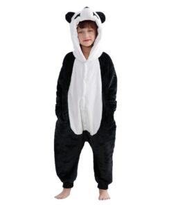 COOKY.D Unisex Tier Kapuzen Schlafanzug für Jungen und Mädchen 3-12 Jahre | COOKY.D Kinder Einteiler Schlafanzug mit Kn