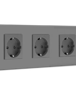 BSEED Kristallglas Verlängerungssteckdose - 16Amp, 228 mm, Grau - Für Haus und Garage BSEED Schuko Dreifach Steckdose -