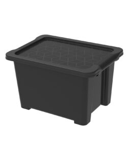Rotho Evo Easy Aufbewahrungsbox 15l,-recycelter Kunststoff (PP), zauberschwarze Speiseablage für jede Küche, 15l (39.0 x