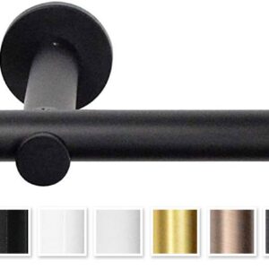 Rollmayer elegant und modern metall Schwarz Matt Vorhangstange/Gardinenstange Ø 19mmcroft, verschiedenen Größen und Ends