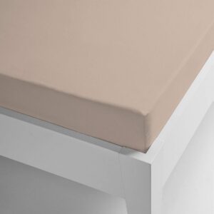 Miracle Home 100% gebürstete Mikrofaser Spannbettlaken für Beige Bett, Anti-Peeling-Effekt, elastisch für 135x200