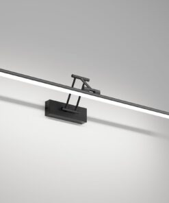 Klighten LED Spiegellampe für Bad, 70cm Drehung, IP44, 24W, 1650 LM, Kaltes Weiß 5500K, Schwarz