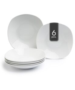 Porzellan Suppenteller Salatteller Set - Weiß 22 cm - 6er Pack
