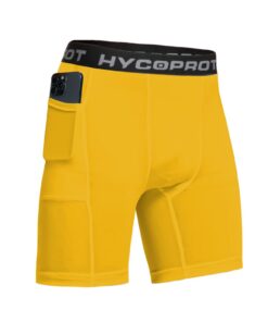 HYCOPROT Herren Kompressionsshorts Schnelltrocknend Atmungsaktive Taschenunterwäsche Fußball Radlerhose