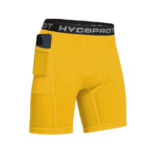 HYCOPROT Herren Kompressionsshorts Schnelltrocknend Atmungsaktive Taschenunterwäsche Fußball Radlerhose