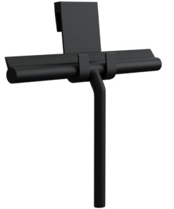 HEIMR Schwarz Matt Silikon Duschabzieher 24 cm - Extra Breit & ohne Bohren - Duschkabinenabzieher für Duschwand