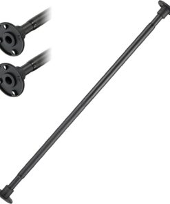Teleskopstange Matt-Schwarz für Dusche und Badewanne | Industriell eingerichtete Eisen-Duschvorhangstange 74-200 cm | A
