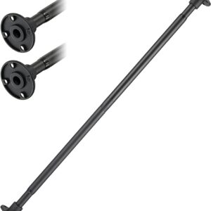 Teleskopstange Matt-Schwarz für Dusche und Badewanne | Industriell eingerichtete Eisen-Duschvorhangstange 74-200 cm | A