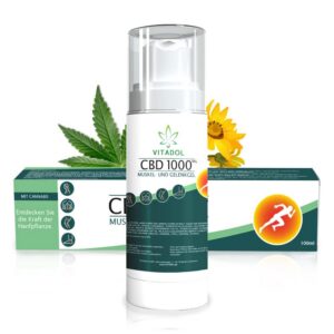 Vitadol CBD Gel 100 ml | EXTRA hochdosiert mit CBD 1000 mg | Wirkt leicht kühlend