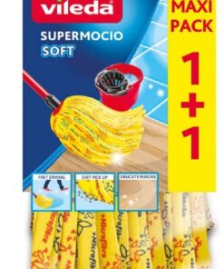 Vileda SuperMocio Soft Wischmopp Ersatzkopf - Effizient gegen fetthaltigen Schmutz und Flecken für Milieu-Bewusste | Vi