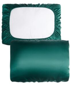 Elastischer-Kordel-Satin-Kissenbezug Weicher und atmungsaktiv für gemütliche Sommernacht Dark Green Kühlender Dark Gre