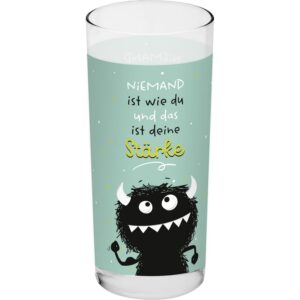 HPPY Life Trinkglas Monster Stärke | Glas mit lustigem Motivdruck, 50 cl | Geschenk zum Geburtstag | 74168