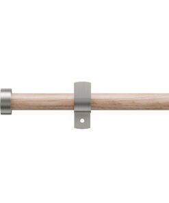 Ausziehbare Gardinenstangen 76-350cm Ø19mm Holzmaserung mit Endkappen-Knöpfen für Schlafzimmer Wohnzimmer