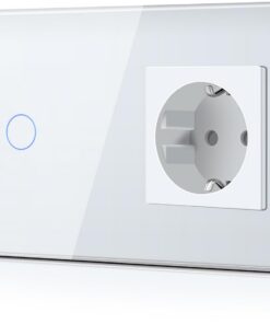 BSEED Touch Lichtschalter mit LED Hinterlicht für moderne Einrichtungen, Weiß (Kein Neutralleiter erforderlich), 157mm 1