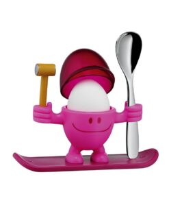 WMF McEgg Eierbecher mit Löffel für Kinder - Lustig pink, spülmaschinengeeignet