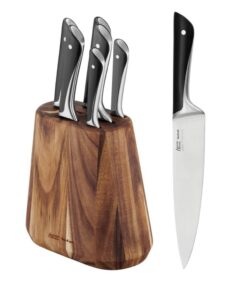 Tefal Jamie Oliver 7-Messerblock, hohe Schneideleistung, langlebige Klingen, K267S7 Tefal Jamie Oliver Akazienholz Mes