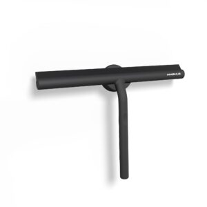 Minismus Duschabzieher Schwarz 28 cm ohne Bohren selbstklebend Magnethalterung für Dusche und Badezimmer moderne Fliesen