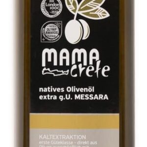 Mamacrete Natives Olivenöl Extra - EU-Organic, kaltextrahiert, 1L für Genießer aus Kreta
